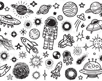 Space Svg, Planet Svg, Galaxy Svg, Astronaut Svg, Solar System Clipart, Moon Svg, PNG JPG PDF Ai, For Personal and Commercial Use