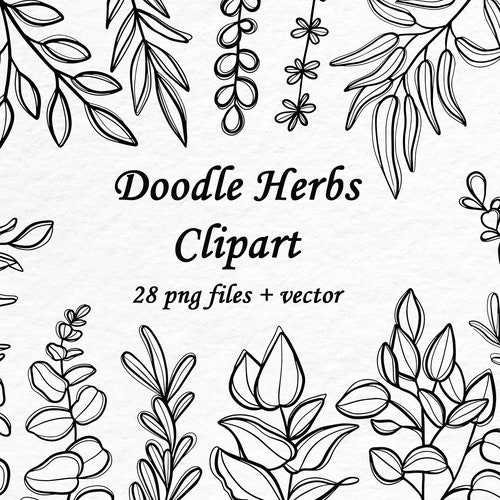 Doodle Flower Clipart Commercial Use Clip Art Hand Drawn | Etsy