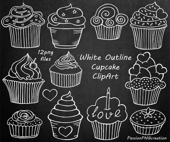 White Outline Cupcake Clipart Doodle Cupcakes Clip Art Hand Etsy White Outline Cupcake Clipart Doodle Cupcakes Clip Art Hand Etsy