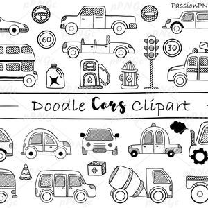 ベクター カー クリップアート、カー svg、輸送 クリップアート、落書きカー、スクラップブック印刷可能、PNG、EPS、AI、ベクター、pdf