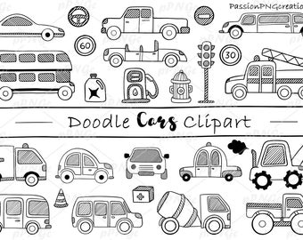 Vector Cars clipart, cars svg, transport Clip art, Doodle car, scrapbook printable, PNG, EPS, AI, vector, pdf