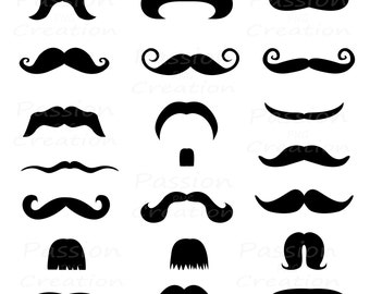 Digital Mustache clipart, card, scrapbooking, photo prop, photo booth prop