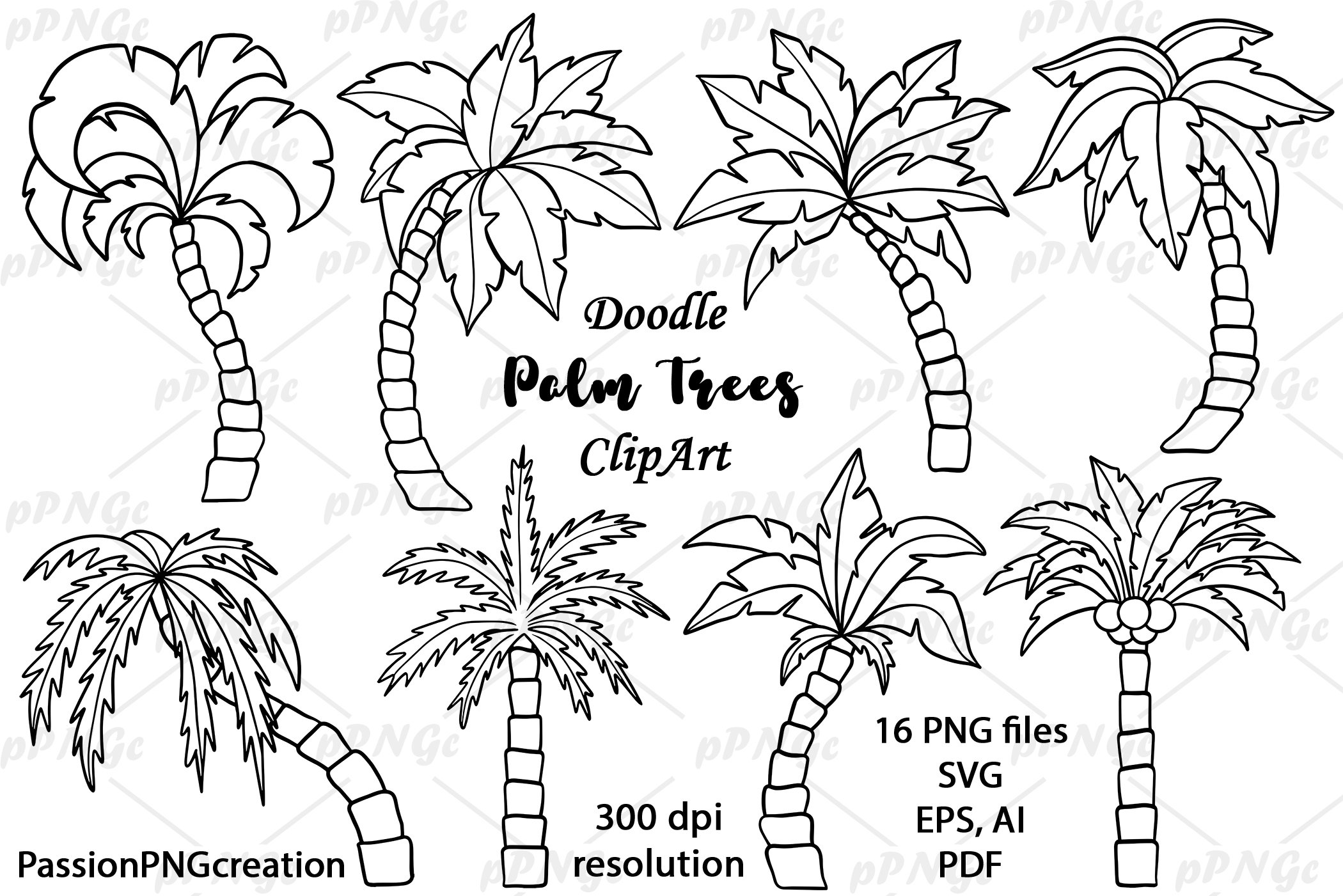 Palm Tree Clip Art Black And White