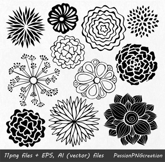 hand drawn flowers clipart