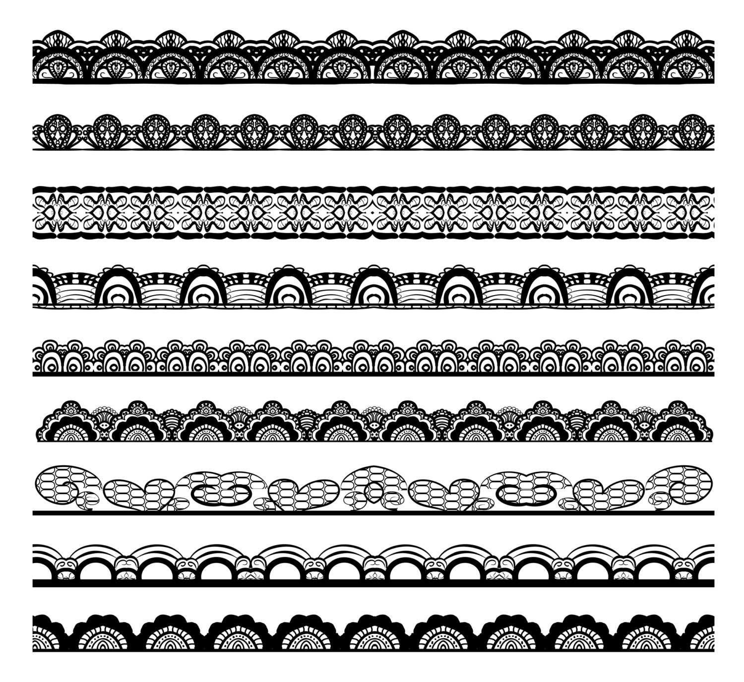 Lace Border Clip Art, Digital Clipart, lace digital clipart, Black border  clipart, White Lace clipart, Personal and Commercial Use