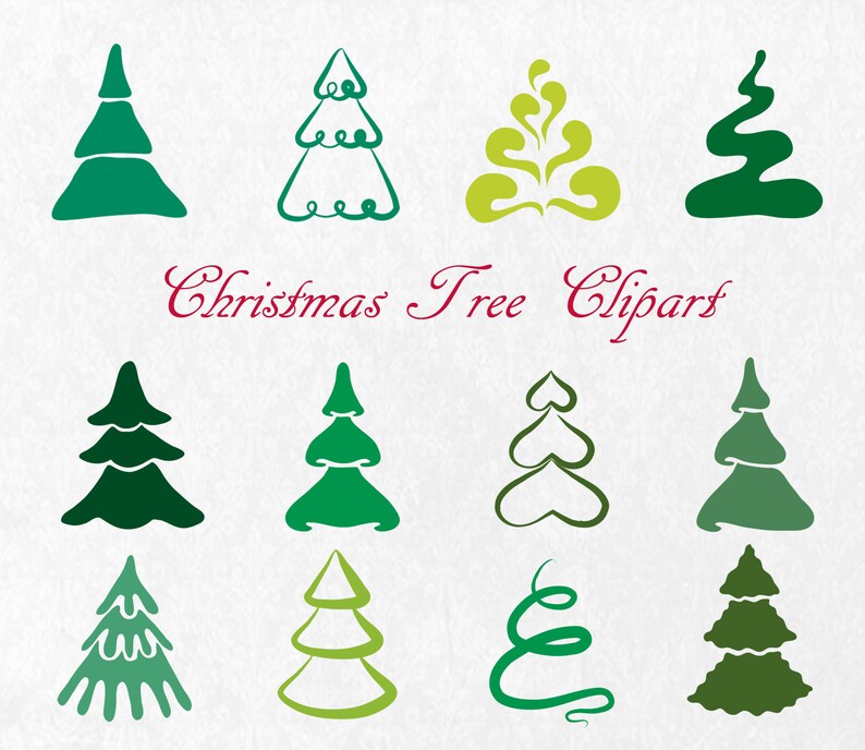 Commercial and Personal Christmas Holiday Decor Clipart Clip Art Vector Christmas Tree Clipart Clip Art