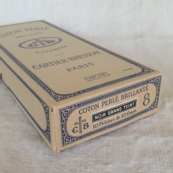 Vintage Complete Haberdashery Box Cartier-Bresson Paris Mid Century Black  Bobbins Sewing Thread