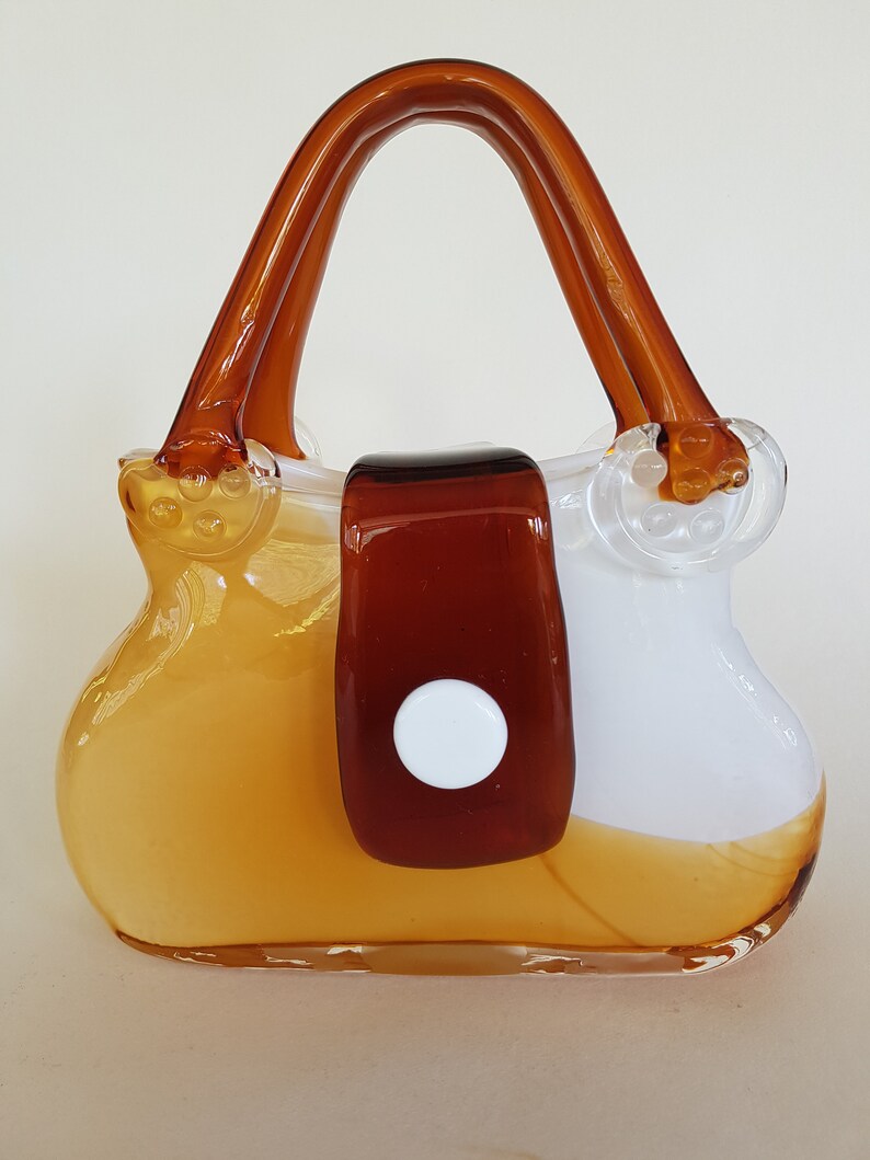 Vintage Italian Murano Handblown Glass Handbag Purse Vase Etsy