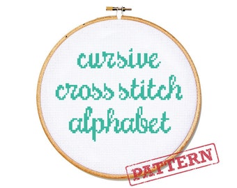Cross Stitch Alphabet Pattern - Cursive Font