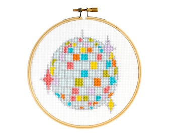 Disco Ball Cross Stitch Pattern PDF