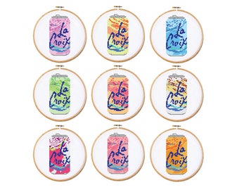La Croix Cross Stitch Pattern Set of 9 Flavors