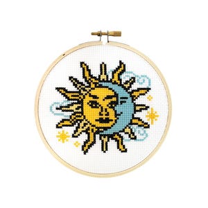 Sun and Moon Cross Stitch Pattern