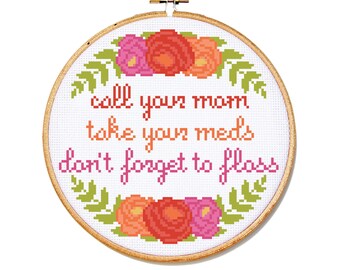 Self-Care Cross Stitch Pattern