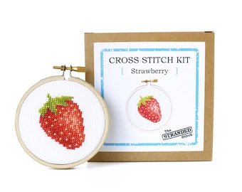 Strawberry Mini DIY Cross Stitch Kit