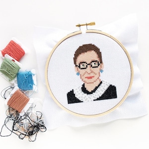 Ruth Bader Ginsburg Cross Stitch Pattern