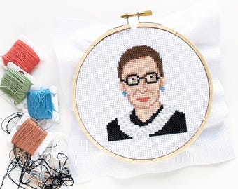 Ruth Bader Ginsburg Cross Stitch Pattern