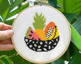 Fruit Bowl Cross Stitch Pattern