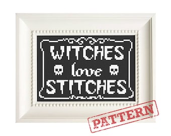 Witches Love Stitches Halloween Cross Stitch Pattern