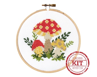Mushroom DIY Cross Stitch Kit
