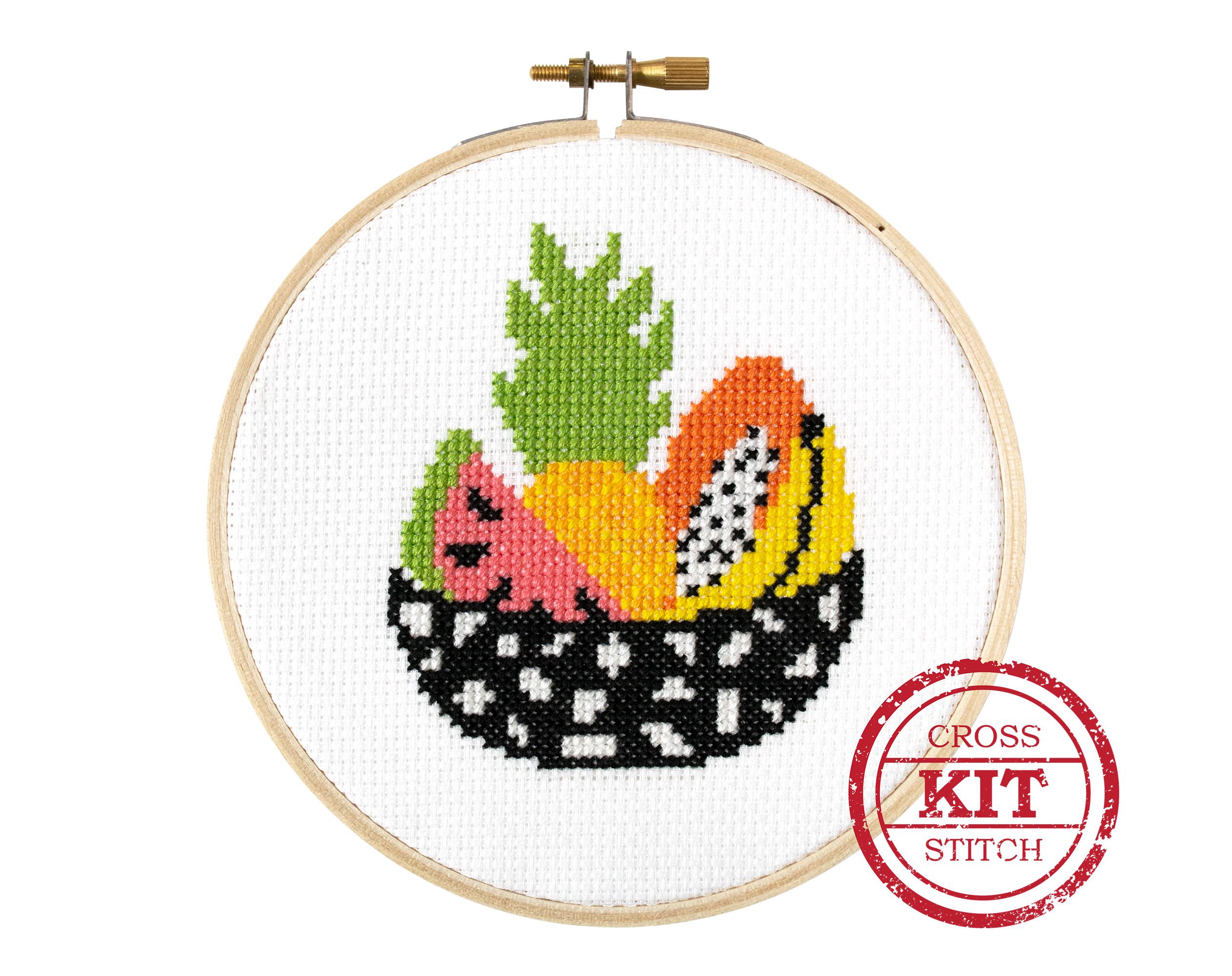 Fruit Bowl DIY Cross Stitch Kit - Etsy