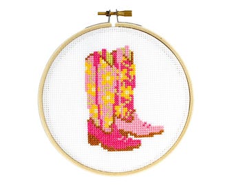 Cowgirl Boots Cross Stitch Pattern PDF