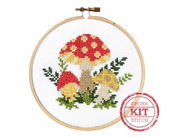 Mushroom DIY Cross Stitch Kit