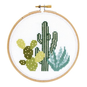 Desert Cactus Modern Cross Stitch Pattern