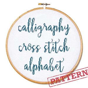 Cross Stitch Alphabet Pattern - Calligraphy Font