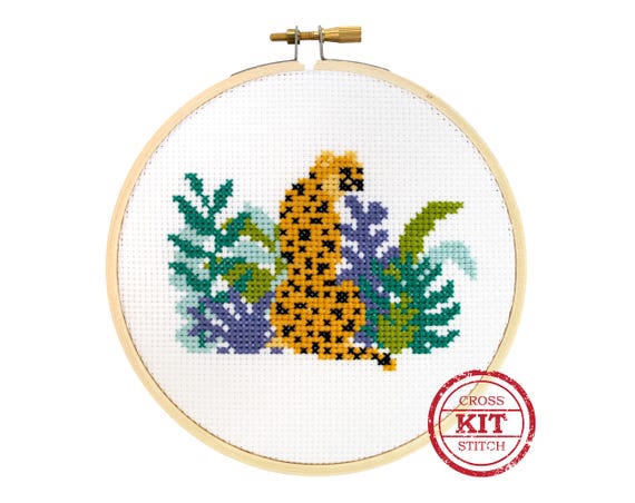 Cheetah DIY Cross Stitch Kit