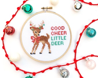 Good Cheer Little Deer DIY Cross Stitch Kit