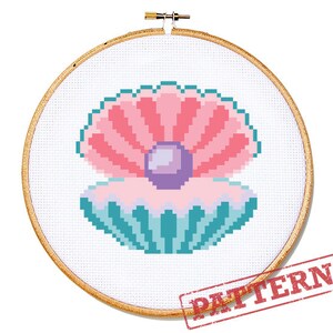 Pearl in Shell Cross Stitch Pattern PDF