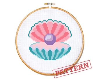 Pearl in Shell Cross Stitch Pattern PDF