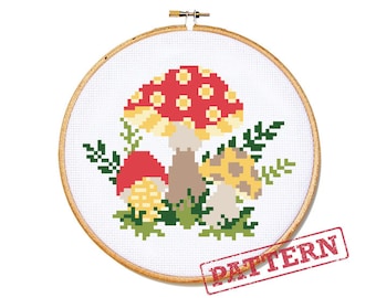 Mushrooms Cross Stitch Pattern