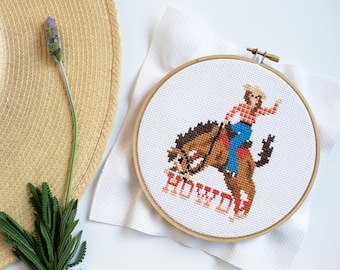 Rodeo Girl Cross Stitch Pattern PDF