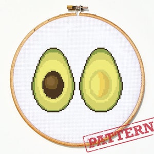 Avocado Cross Stitch Pattern