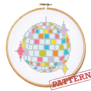Disco Ball Cross Stitch Pattern PDF