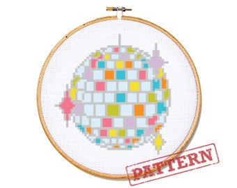 Disco Ball Cross Stitch Pattern PDF