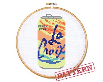 La Croix Can Peach Pear Cross Stitch Pattern