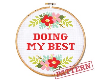 Doing My Best Modern Cross Stitch Pattern