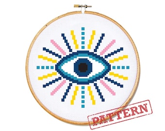 Evil Eye Cross Stitch Pattern PDF