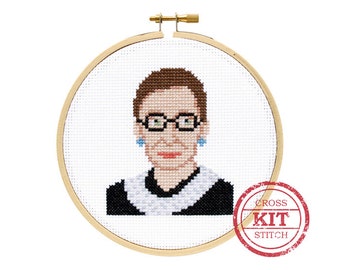 Ruth Bader Ginsburg DIY Cross Stitch Kit