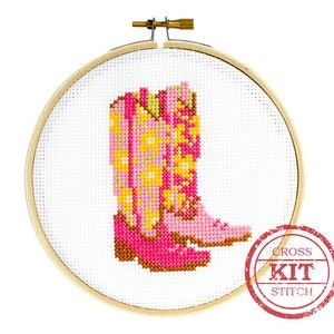 Cowgirl Boots DIY Cross Stitch Kit