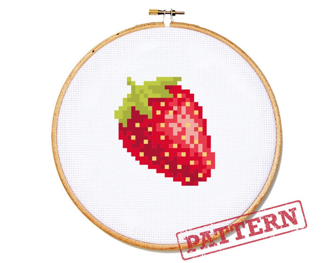 Mini Strawberry Cross Stitch Pattern Etsy