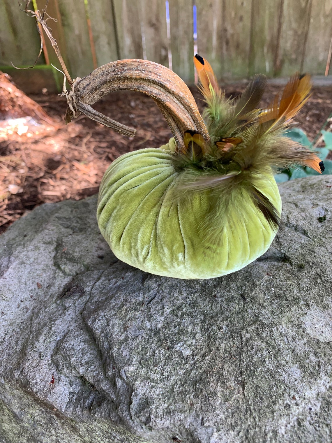 Citrouille chartreuse velvet faite à la main avec panache de | Etsy