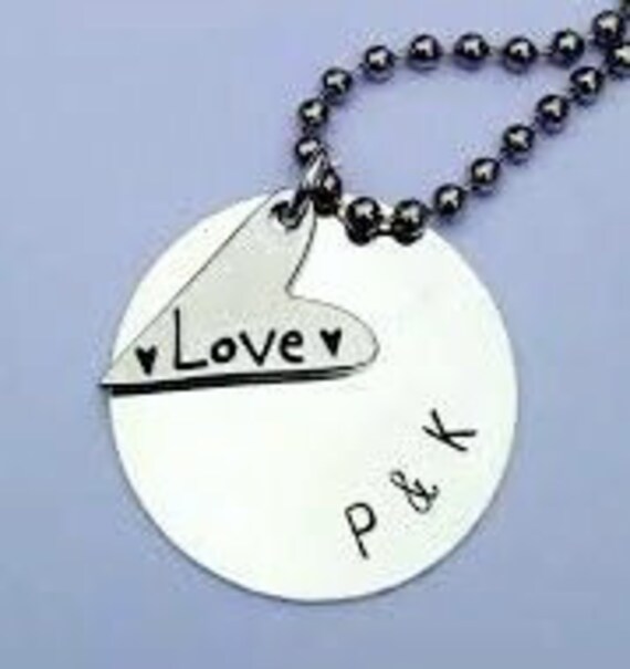 Items similar to Love Stamped Necklace, Hand Stamped Necklace, Charm