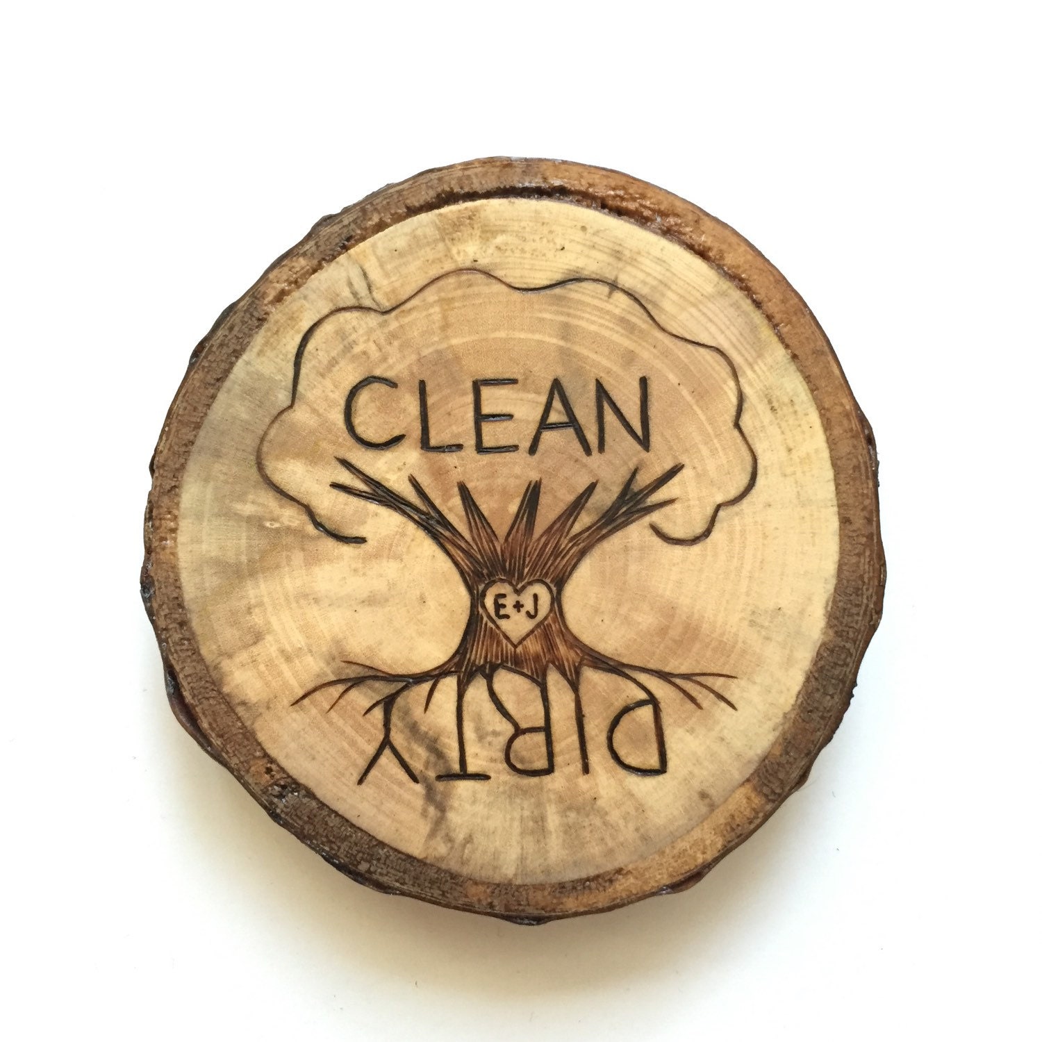Rustic Wood Burned Clean Dirty Kitchen Dishwasher Magnet With Tree of ...