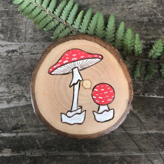 Knome Magnet Wood burned Hand painted Magnet