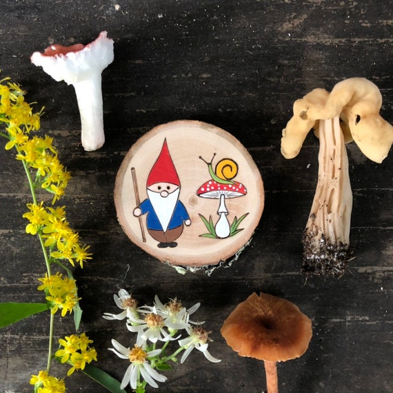 Knome Magnet Wood burned Hand painted Magnet