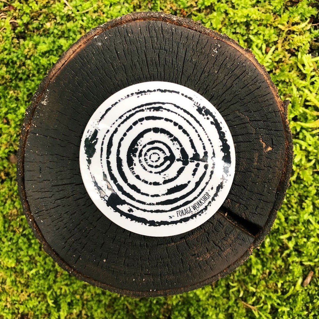 Tree Ring Labels Tree Ring Print Waterproof Vinyl Sticker. Wood Slice Sticker. Designed ...