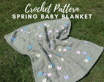 Crochet Butterfly Baby Blanket Pattern: Alfiva Design (Digital PDF File)
